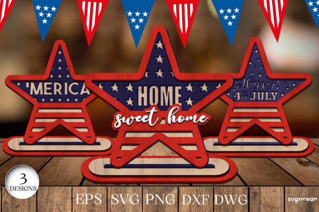 4th of July Stars Laser Cut Bundle SVG SvgOcean 