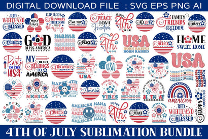 4th of july sublimation bundle, 4th of july svg bundle, 45 designs SVG designmaster24 