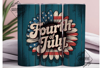 4th of July Sunflower Tumbler Wrap Sublimation sassyprint 