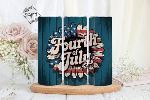 4th of July Sunflower Tumbler Wrap Sublimation sassyprint 
