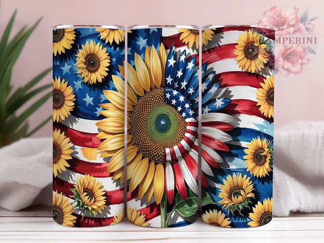 4th of July Sunflower Tumbler Wrap, Sunflower Tumbler Wrap, Patriotic Tumbler Design, USA Sublimation Wrap, Independence Day Tumbler, Red White Blue Tumbler Sublimation Li Zamperini 