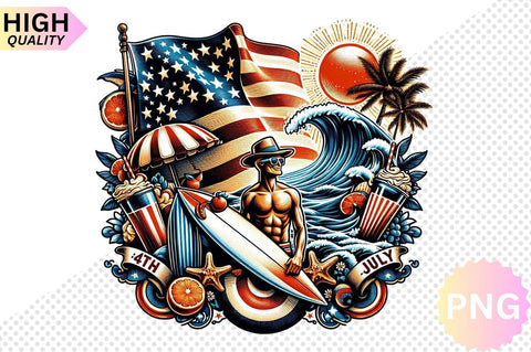 4Th Of July Surf Club Clipart bundle SVG CraftingStudio 