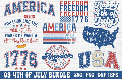 4th of July SVG Bundle - 4th of July Sublimation PNG, 4th of July PNG, Freedom SVG, Retro 4th of July SVG SVG GraphicsTreasures 
