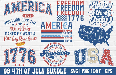 4th of July SVG Bundle - 4th of July Sublimation PNG, 4th of July PNG, Freedom SVG, Retro 4th of July SVG SVG GraphicsTreasures 