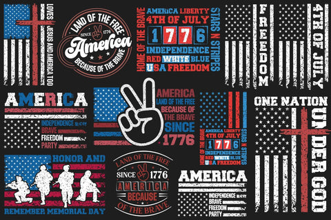 4th of July SVG Bundle, independence Day SVG Bundle, USA SVG DesignPlante 503 