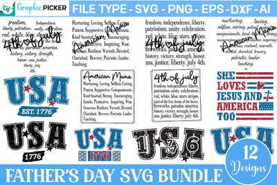 4th Of July SVG Bundle, USA 1776 SVG, Patriotic SVG Bundle SVG DesignPlante 503 