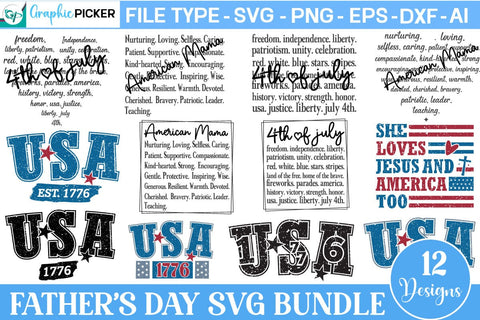 4th Of July SVG Bundle, USA 1776 SVG, Patriotic SVG Bundle SVG DesignPlante 503 