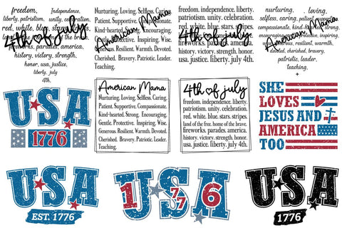4th Of July SVG Bundle, USA 1776 SVG, Patriotic SVG Bundle SVG DesignPlante 503 