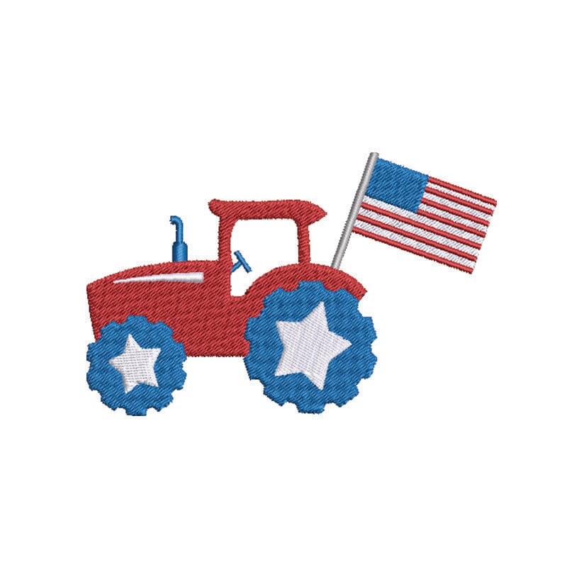 4th of July Tractor Embroidery Design Embroidery/Applique DESIGNS Creatively Embroidery 