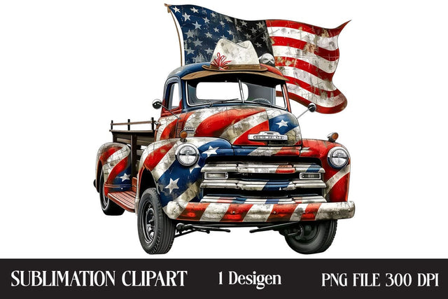 4th Of July Truck Clipart,Illustrator Clipart,Quotes and Sayings,Food & Drink,On Sale, Print & Cut Sublimation Newmockups 