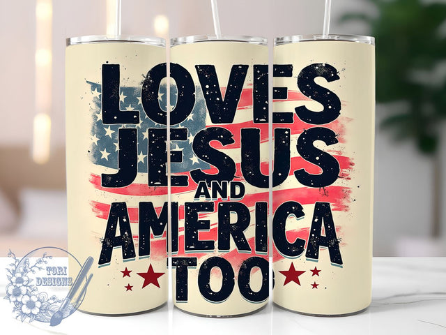 4th Of July Tumbler, Jesus Lover Mug, Patriotic Drinkware, Christian Gift, American Pride Cup, Summer Celebration Tumbler, Red White Blue Design, Independence Day Mug Sublimation ToriDesigns 