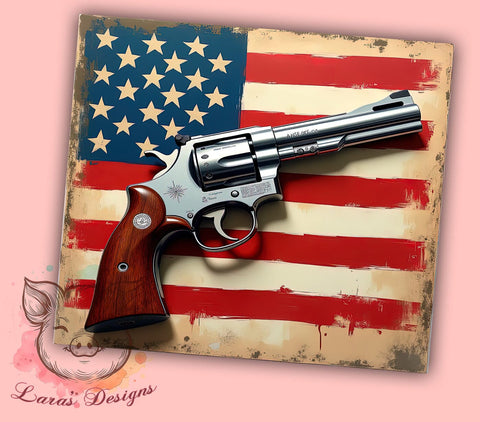 4th of July Tumbler, USA Flag Design, Gun Rights Tumbler, Patriotic Sublimation Wrap, 20oz Tumbler, Independence Day Gift, American Flag Tumbler Sublimation Lara' s Designs 