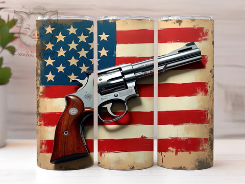 4th of July Tumbler, USA Flag Design, Gun Rights Tumbler, Patriotic Sublimation Wrap, 20oz Tumbler, Independence Day Gift, American Flag Tumbler Sublimation Lara' s Designs 