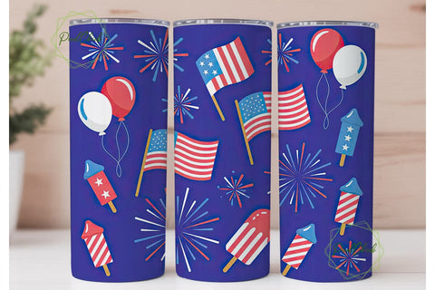 4th of July Tumbler Wrap PNG Sublimation PixelChick 