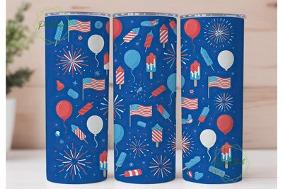 4th of July Tumbler Wrap PNG Sublimation PixelChick 