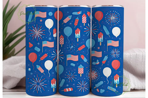 4th of July Tumbler Wrap PNG Sublimation PixelChick 