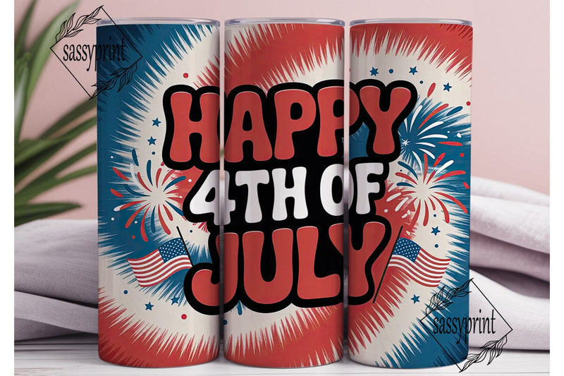 4th of July Tumbler Wrap PNG Sublimation sassyprint 