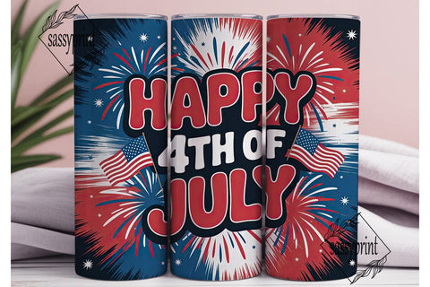 4th of July Tumbler Wrap PNG Sublimation sassyprint 
