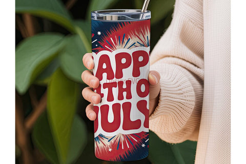 4th of July Tumbler Wrap Sublimation DesignSVG 