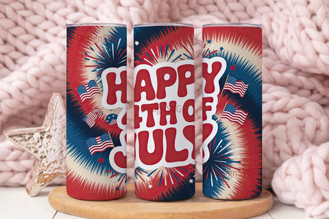 4th of July Tumbler Wrap Sublimation DesignSVG 