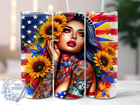 4th of July USA 20oz Skinny Tumbler, USA American Flag Tumbler Png, Straight & Tapered Tumbler Wrap, Instant Digital Download Sublimation ToriDesigns 