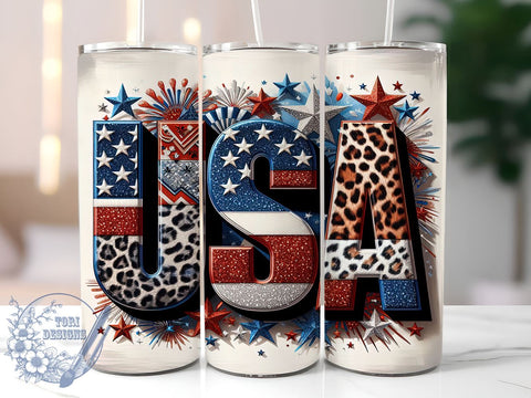 4th of July USA 20oz Skinny Tumbler, USA Western Tumbler Png, Straight & Tapered Tumbler Wrap, Instant Digital Download Sublimation ToriDesigns 