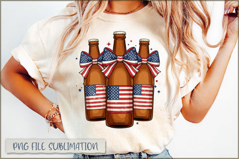 4th of July USA Patriotic Beer PNG Sublimation Shetara Begum 