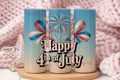 4th of July Vintage Tumbler Wrap Sublimation DesignSVG 