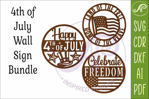 4th of July Wall Art Bundle Patriotic SVG APInspireddesigns 
