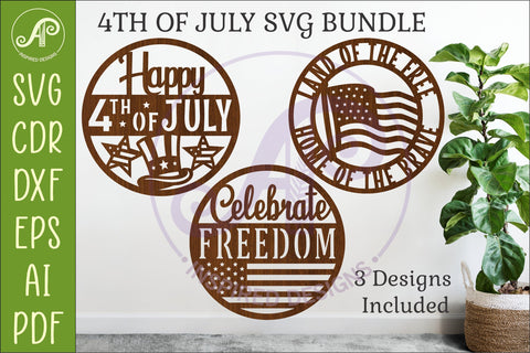 4th of July Wall Art Bundle Patriotic SVG APInspireddesigns 