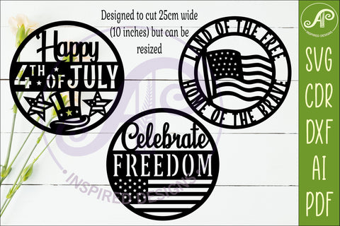 4th of July Wall Art Bundle Patriotic SVG APInspireddesigns 