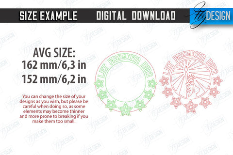 4th of July Wall Décor Laser Cut Bundle | Patriotic Sign | Independence Day | Red White and Blue | CNC Files SVG Fly Design 