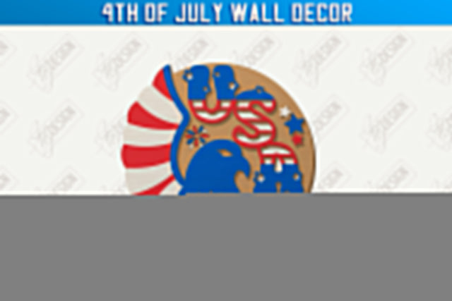 4th of July Wall Décor Laser Cut | Patriotic Sign | Independence Day | Red White and Blue | CNC File SVG Fly Design 