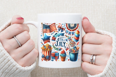 4th of July Watercolor Clipart Bundle Sublimation designartist 