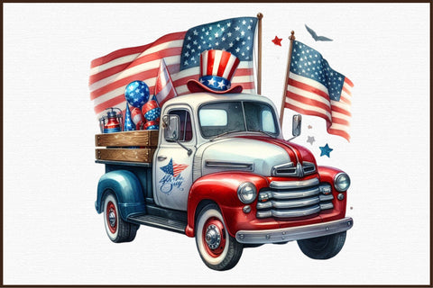 4th of July Watercolor Clipart Bundle Sublimation designartist 