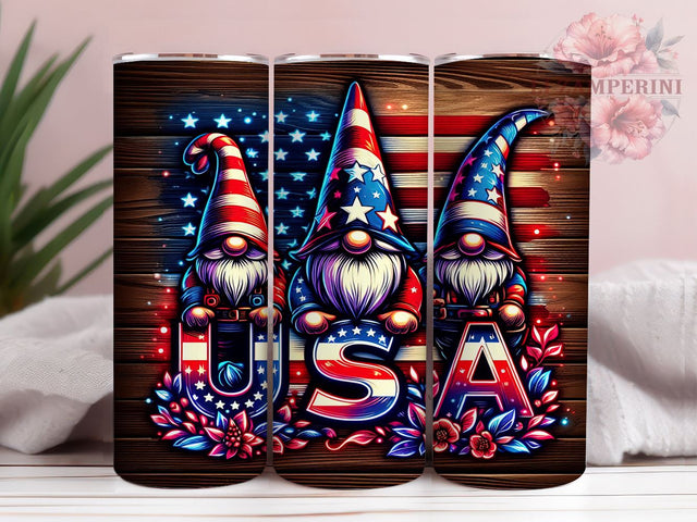 4th of July With USA Gnomes 20oz Tumbler Wrap PNG, American Gnome Tumbler Png, Straight & Tapered Tumbler Wrap, Instant Digital Download Sublimation Li Zamperini 