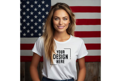 4th of july Woman Tshirt Mockup-Patriotic Mock Up Photo Craftlabsvg24 