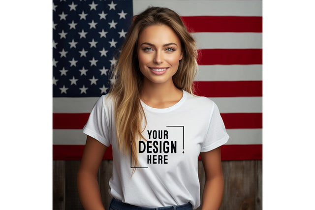 4th of july Woman Tshirt Mockup-Patriotic Mock Up Photo Craftlabsvg24 