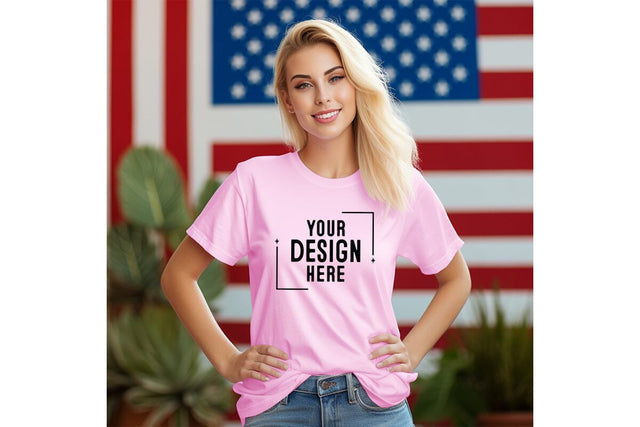 4th of july Woman Tshirt Mockup-Patriotic Mock Up Photo Craftlabsvg24 