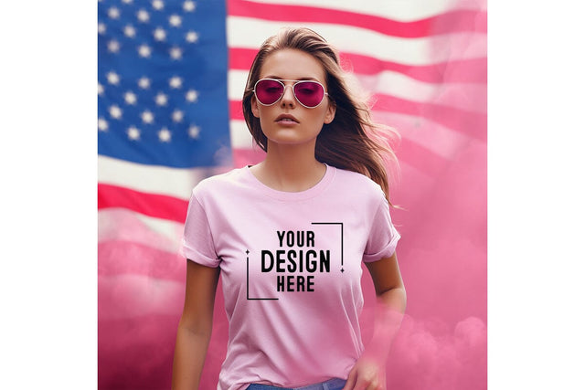 4th of july Woman Tshirt Mockup-Patriotic Mock Up Photo Craftlabsvg24 
