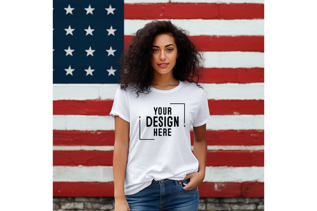 4th of july Woman Tshirt Mockup-Patriotic Mock Up Photo Craftlabsvg24 