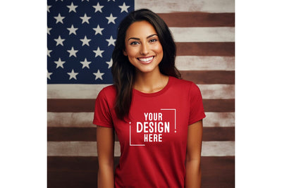 4th of july Woman Tshirt Mockup-Patriotic Mock Up Photo Craftlabsvg24 
