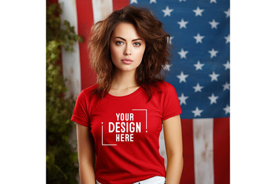 4th of july Woman Tshirt Mockup-Patriotic Mock Up Photo Craftlabsvg24 