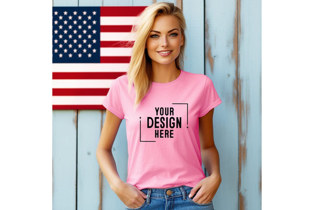 4th of july Woman Tshirt Mockup-Patriotic Mock Up Photo Craftlabsvg24 
