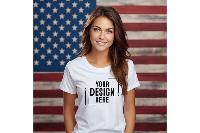 4th of july Woman Tshirt Mockup-Patriotic Mock Up Photo Craftlabsvg24 