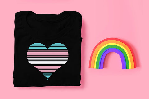 5 Color Striped Heart Embroidery Embroidery/Applique DESIGNS Designed by Geeks 