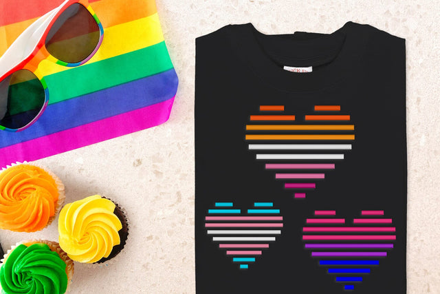 5 Color Striped Heart Mini Embroidery Embroidery/Applique DESIGNS Designed by Geeks 