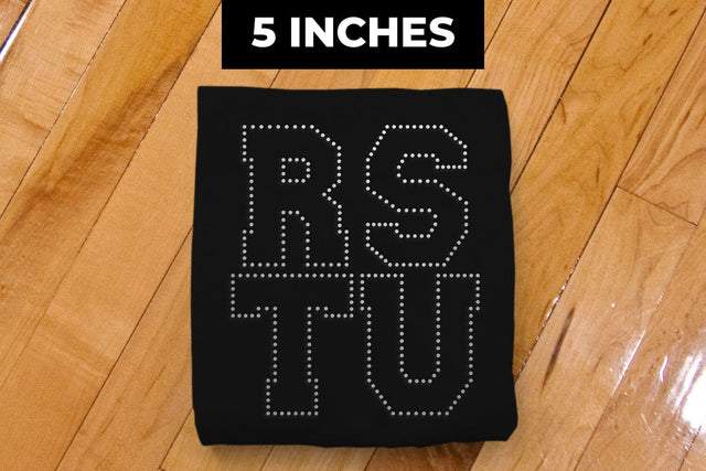 5 Inch Varsity Alphabet SVG Rhinestone Template SVG Risa Rocks It 