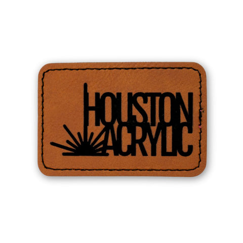 5 Pack- Rawhide/Black Maker Leatherette Rectangle Patch with Adhesive Back Physical Houston Acrylic 