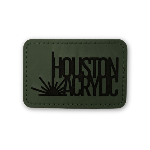 5 Pack Signature Forest Green/Black Maker Leatherette Rectangle Patch with Adhesive Back Physical Houston Acrylic 